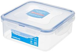 Lock and Lock, contenitore quadrato da 1,2 L, colore: trasparente/blu, plastica, 870 ml