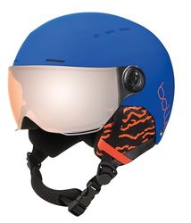 Bollé - Quiz Visor Royal Blue Matte S 52-55Cm - Orange Gun Cat 2, Casco De Esquí, Medium, Junior Unisex