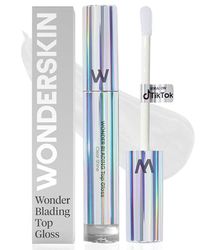 Wonderskin Wonder Blading Top Gloss - Brillant À Lèvres Transparent À Paillettes, Maquillage Pour Les Lèvres Au Fini Hydratant Et Brillant (Brillance Claire)