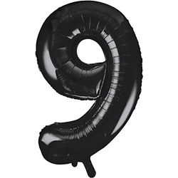 Unique Party - 55869 - Ballon Géant - Numéro 9, 86 cm, Noir