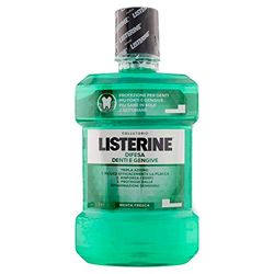 LISTERINE Płyn do płukania jamy ustnej obrony zębów i dziąseł, świeżego smaku mięty, płyn do płukania jamy ustnej dla silnych zębów, z fluorkiem, higiena jamy ustnej dla zdrowych dziąseł, opakowanie 2