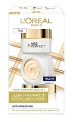 L'Oréal Paris uppstramande ansiktsvård set för mogen hud med anti-aging dagvård och nattvård mot åldersfläckar, med kollagen AS-fragment, Age Perfect Pro, expert, 2 x 50 ml