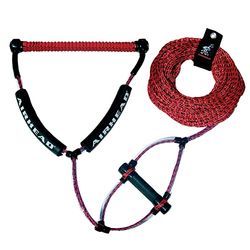 AIRHEAD Trick Handle Wakeboard Touw, 4 secties, 75-Voet, Rood