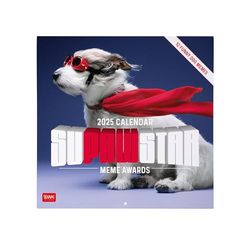 Legami Superpawstar Wandkalender 2025, grote wandkalender 30 x 29 cm, 12 maanden en jaarplanner, ruimte voor notities en notities, 6 talen, sterrenbeelden en internationale feestdagen