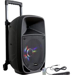 Party Light & Sound - PARTY-8LED - DRAAGBARE LUIDSPREKER 8’’/20CM - 300W MET USB, BLUETOOTH, FM EN MICRO