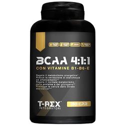 T-Rex Integratori BCAA Integratore alimentare di aminoacidi ramificati con Vitamina B1, B6 ed E | Post Workout Recupero Muscolare (BCAA 4:1:1, 150 Unità (Confezione da 1))