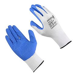 RS Gants en nitrile avec insert en coton - Gants de travail en nitrile - Revêtement de protection en nitrile - Taille 07-12 paires - Jaune blanc - Gants de montage - Coton Comfort absorbant la