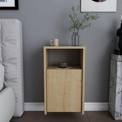 Hanah Home Scandinavian Oak Nightstand, 36 x 25,3 x 61,4 cm | 100% melamina revestida de partículas, 18 mm de Grosor, decoración de Hotel y Cabina