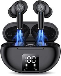 Alesily Bluetooth in-ear hoofdtelefoon, draadloos, Bluetooth 5.3, hifi-stereogeluid, draadloze hoofdtelefoon met microfoon, IPX5 waterdicht, draadloze hoofdtelefoon, touch control voor smartphone