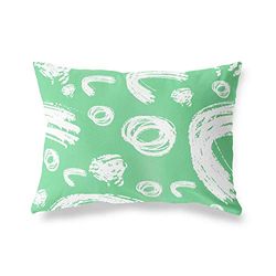 BonaMaison Petrol Groen-Wit Decoratieve Kussensloop, Kussenhoezen Bank, Decoratieve Kussenhoesjes, Kussensloop; Sofa, Slaapkamer, Kantoor, Auto 45x60 Cm - Ontworpen en vervaardigd in Turkije