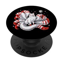 Kitsune giapponese volpe a nove code fiori di ciliegio fiori PopSockets PopGrip Intercambiabile