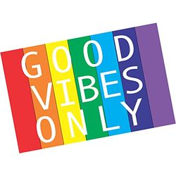 DRW Voetmat van polyester en PV Good Vibes Only, 40 x 60 x 1 cm