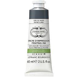 Lefranc Bourgeois 301505 CharbonNEL, Water-Washable Copper Printing Ink with Excellent Light fastness, Vegan, 100% Solvent-Free, 60 ml Tube, Paynes Grey