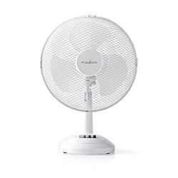 Nedis FNTB11CWT30 Tafelventilator, netvoeding, diameter: 300 mm, 35 W, oscillatie, 3 snelheden, wit,