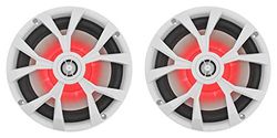 Rockville Coppia RKL80MW 20,3 cm 900 Watt Bianco 2-Way Marine Boat Speaker W/LED