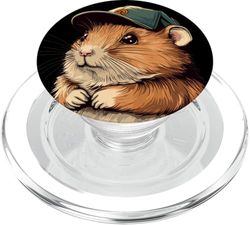 Divertido hámster con gorra para amantes de los hámsters y sombreros PopSockets PopGrip para MagSafe