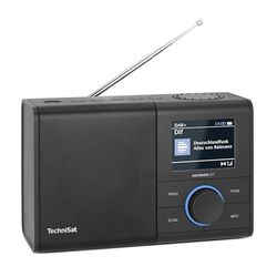 TechniSat DIGITRADIO 217 – Radio numérique Dab+ Compact et Portable (FM, écran Couleur, Bluetooth, présélections, Fonctionnement sur Secteur ou Piles, Double Alarme, favoris) Noir