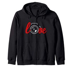 Amo la mia macchina fotografica - accessori per fotografi Felpa con Cappuccio