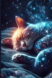 Celestial Dreams: A Cat's Journey Through the Starry Night Sky (Surreal Photo Manipulation Notebook): Surreal photo manipulation of cat sleeping in starry night sky