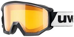 uvex athletic LGL - masque de ski pour hommes et femmes - à contraste accentué - champ de vision élargi et anti-buée - black/lasergold lite-clear - one size