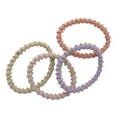 Demeliss Beauty Set of 4 Fancy Elastic Bands - Coloured Hair Ties & Gold Details