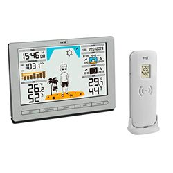 TFA Dostmann draadloze weerstation METEO JACK, 35.1097.54, incl. buitenzender, met weersvoorspelling, luchtdruk, maanfase, zonsopgang & zonsondergang, klok en weekdag (ook in het Nederlands), zilver