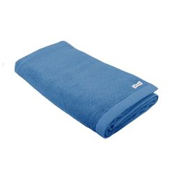 TOM TAILOR - Asciugamano da sauna, 80 x 200 cm, 100% cotone, spugna, con due asole ed etichetta con logo, colore blu (Cool Blue)