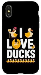 I Love Ducks Carino Anatroccolo Grafica Custodia per iPhone X/XS