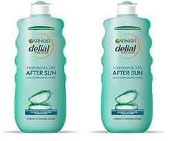 GARNIER DELIAL After Sun Crema Hidratante Calmante Con Aloe Vera Natural Formato Familiar 400 ml (Paquete de 2)