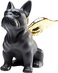 Kare Design Figurine Décorative Sitting Angel Dog, Or/Noir, Animal Chien, Style Élégante, Deco Intérieur, Décoration Chambre, Salon, Maison, Cadeau, 22x12x21cm (H/L/P)