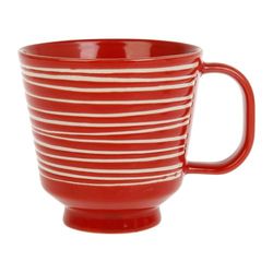 GENEVIEVE LETHU 536202 - Tazza da 31 cl, in grès, gamma les boins de calabrese, Ø 9 cm, H 9 cm, colore: rosso, decorazione in rilievo