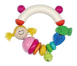 Hess Holzspielzeug 11007 Nixe - chocalho de madeira (10 cm aprox.)
