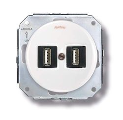 Fontini 31765172 ładowarka z podwójnym USB, porcelana, biała