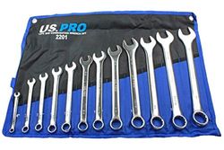 US PRO 11st Imperial/SAE/AF Combinatie Spanner Sleutel Set 3/8" - 1" 2201