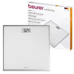 Beurer GS 120 Compact Glass Scales with Elegant Mirror Effect in Space-Saving Compact Format 27 x 26 cm Easy to Read LCD Display Number Height 22 mm Flat Digital Scales Load Capacity up to 150 kg