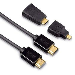 Hama High Speed HDMI Cable Ethernet, 1,50 m + 2 HDMI adaptadores cabo HDMI 1,5 m HDMI Type A (Standard) Preto - Cabos HDMI (1,50 m + 2 HDMI adaptadors, 1,5 m, HDMI Type A (Standard), 40 m 96 x 20 160