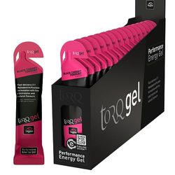 Torq Energy Gel Black Cherry Yoghurt - Sports, Cycling, Running Gels with 30 g Carbohydrates, Box of 15