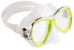SEAC Elba, Maschera Snorkeling e Immersione Subacquea Unisex Adulto, Trasparente/Giallo, Standard