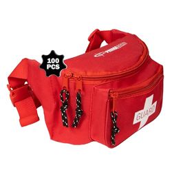 Primacare CSKB-8004 - Fanny di primo soccorso, confezione da 100 pezzi, colore: Rosso