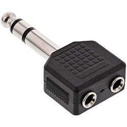 InLine 99304 audio-adapter, 6,3 mm jack stereo naar 2 x 3,5 mm jack stereo