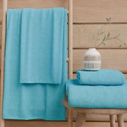 PETTI Artigiani Italiani - Badhanddoeken van 100% katoenen badstof, handdoekenset 2 + 2, 4 stuks, 2 gezichtsdoeken en 2 handdoeken, turquoise handdoeken