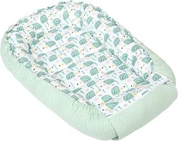 Medi Partners Réducteur de Lit Bébé 100x60x15cm Cocon en Gaufre Nid d'ange Nest Baby Reducteur Bébés Cocoon Oreiller 100% Coton (Hérissons avec Waffle Mint)