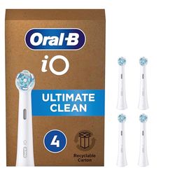 Oral-B iO Ultimate Clean Cabezal De Cepillo Eléctrico, Pack De 4 Unidades, Apto Para Buzones