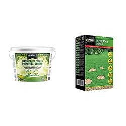 Semillas Batlle Abonos - Fertilizante Cesped Primavera-Verano Cubo 5Kg - + Césped Repoblación Rápida 1Kg
