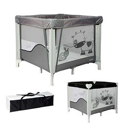 Looping - Opvouwbare box 90 x 90 cm Black Emotion | met zitverhoging en 2 niveaus verstelbaar, draagtas inbegrepen | voor baby's en kinderen tot 15 kg