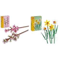 LEGO Creator Fiori di Ciliegio, Set per Adulti e Bambini a Partire da 8 Anni & Creator Narcisi Set di Fiori Finti per Bambine e Bambini da 8 Anni
