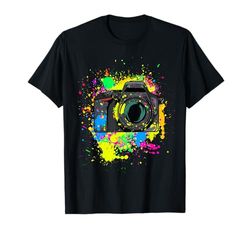 fotocamera colorata con regalo di colore per fotocamera e fotografo Maglietta