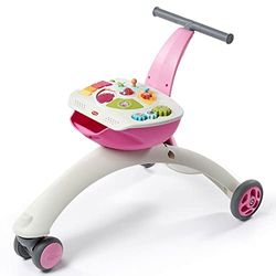 Tiny Love 5-in-1 Here I Grow, Baby-Loopstoel en Speelgoed waarop je Baby kan Rijden, Baby-Loopfiets met Veiligheidsrem, Duwspeelgoed voor Baby's, 6 maanden - 3 jaar, Meadow Days, Roze