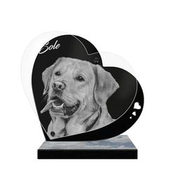 ETERNEL - Targa Funeraria Personalizzata Cuore Perpetuo per Animali - Cane, Gatto, Coniglio, Animali domestici, Foto e Testo personalizzabile, targa funeraria incisa al laser per omaggio