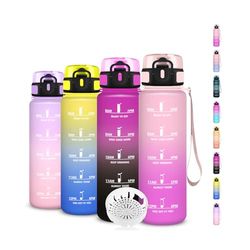 Borraccia Bambina, Borraccia 500ml, Bottiglia Senza Perdite, Bottiglia Motivazionale, Facile da Trasportare, Borraccie con Orari per Bere, Borraccie Acqua per Sport, Fitness, Yoga, Scuola, Bambina